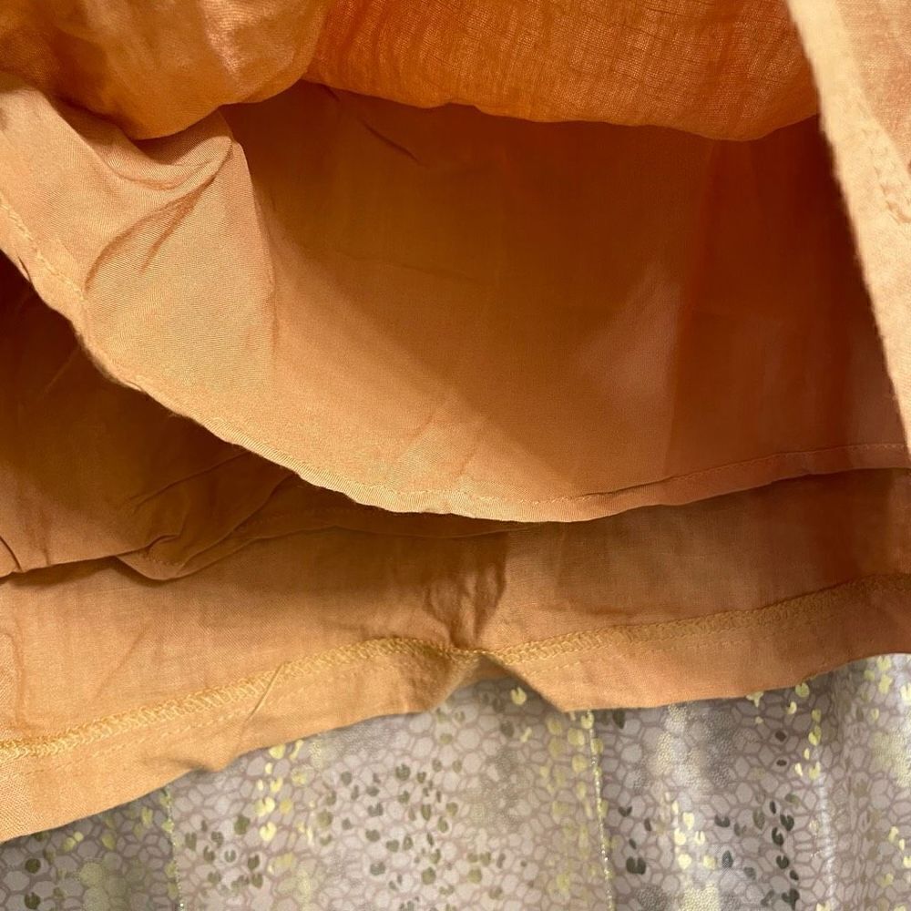 Free People Tori Side Ruched Mini Skirt Mustard Yellow Linen Blend Small NWOT - Picture 5 of 7